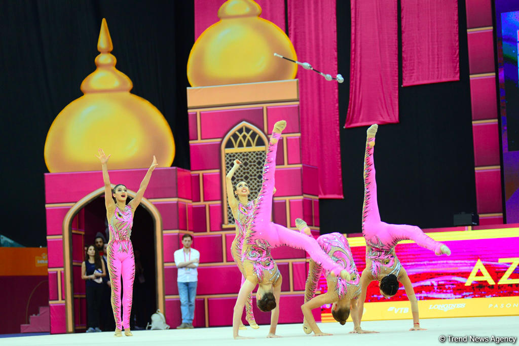 Team competitions in group exercises underway at 37th Rhythmic Gymnastics World Cup in Baku (PHOTO)