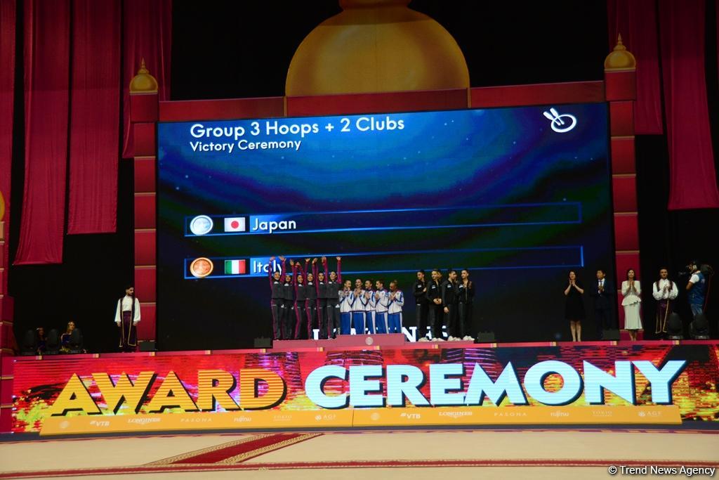 Awarding ceremony held for winners of group exercises at 37th Rhythmic Gymnastics World Championships in Baku (PHOTO)