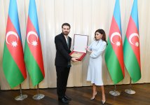 Azerbaijan's First VP presents honorary President of Azerbaijan diploma to famous singer, composer Sami Yusuf (PHOTO)