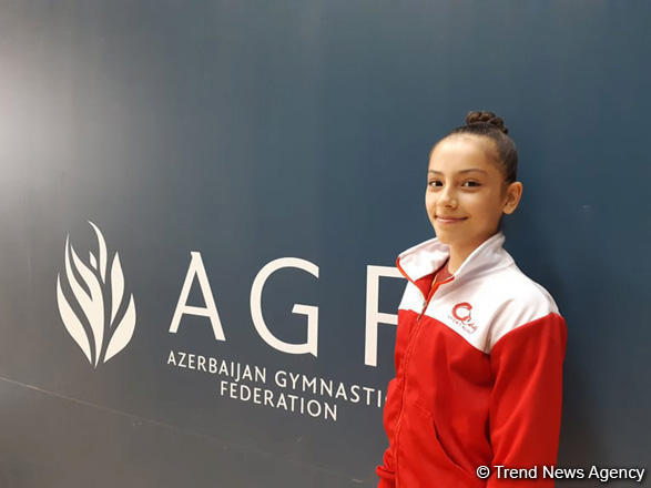 Wonderful atmosphere in National Gymnastics Arena in Baku - young Azerbaijani gymnast