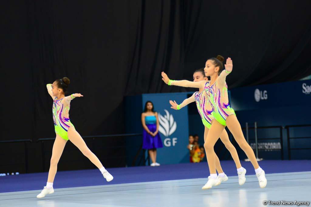Milli Gimnastika Arenasında bədii gimnastika və aerobika gimnastikası üzrə yarışlar davam edir (FOTO)