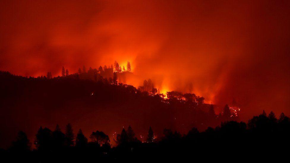 Massive California wildfire triggers evacuations, closes highway