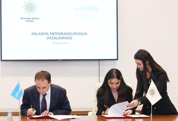 Heydar Aliyev Foundation, UNICEF sign MoU (PHOTO)