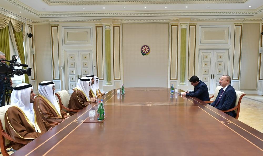 Azerbaijani president receives delegation led by UAE minister of state for foreign affairs (PHOTO)