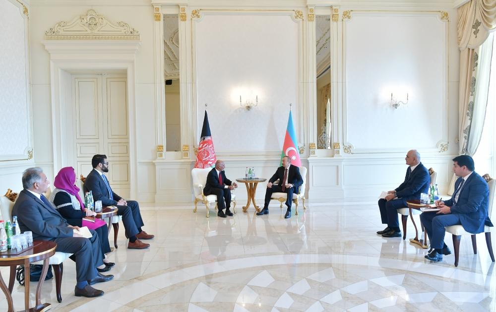 President Ilham Aliyev meets Afghan President Mohammad Ashraf Ghani (PHOTO)