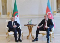 President Ilham Aliyev meets President of Algeria Abdelkader Bensalah (PHOTO)