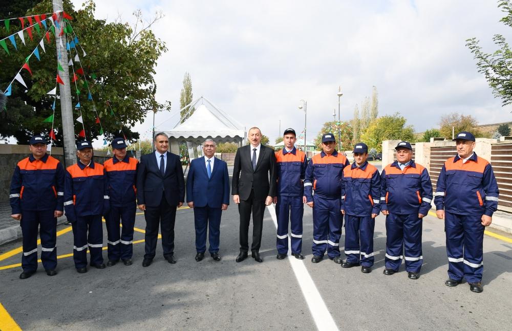 Президент Ильхам Алиев принял участие в открытии автодороги в Габале (ФОТО)