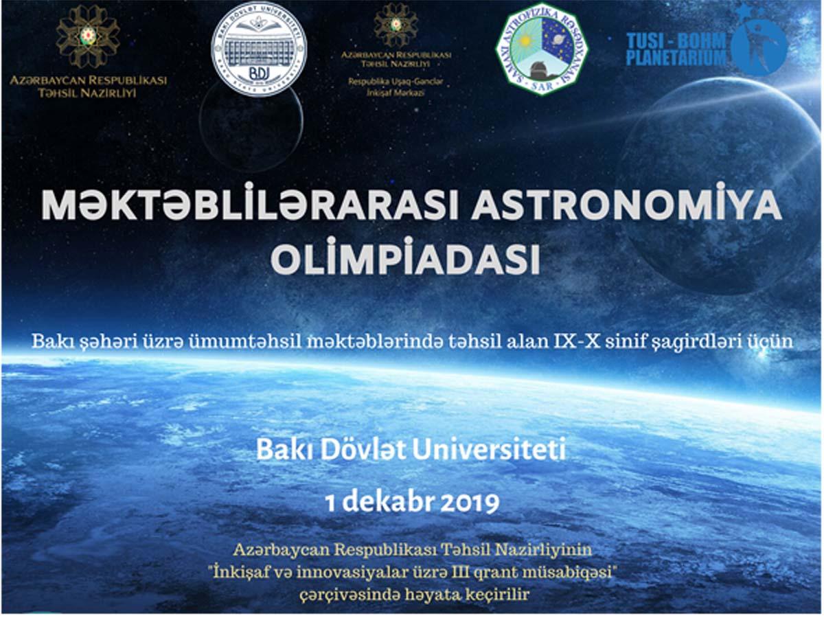 BDU-da “Məktəblilərarası Astronomiya Olimpiadası” keçiriləcək
