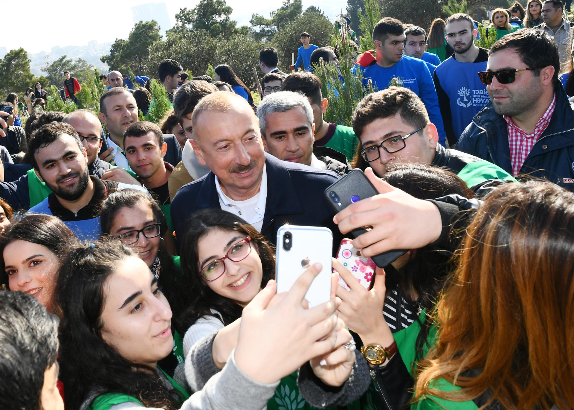 Azerbaijani president, first lady attend tree-planting campaign in Khatai district, Baku (PHOTO)