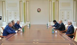President Aliyev receives deputy chairman and committee chair of Russia, chairman and adviser to chairman of People's Assembly of Dagestan (PHOTO)