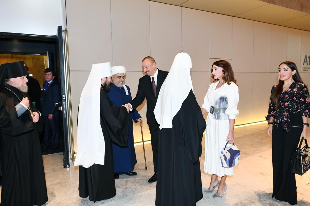 Azerbaijan's president, first lady attend 2nd Summit of World Religious Leaders in Baku (PHOTO)