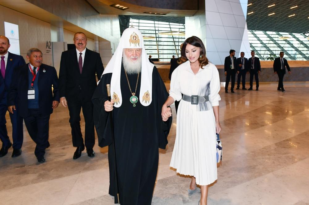 Azerbaijan's president, first lady attend 2nd Summit of World Religious Leaders in Baku (PHOTO)