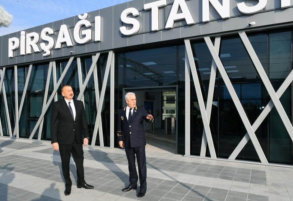 President Ilham Aliyev inaugurates Pirshaghi railway Station (PHOTO)