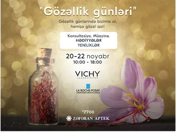 20-22 noyabr "Zəfəran Aptek"lərdə “Gözəllik günü”! (FOTO)