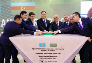 AzerTelecom şirkətinin iştirakı ilə TransCaspian Fiber Optic layihəsi üzrə Qazaxıstanda işlərin başlanmasına dair tədbir keçirilib (FOTO)