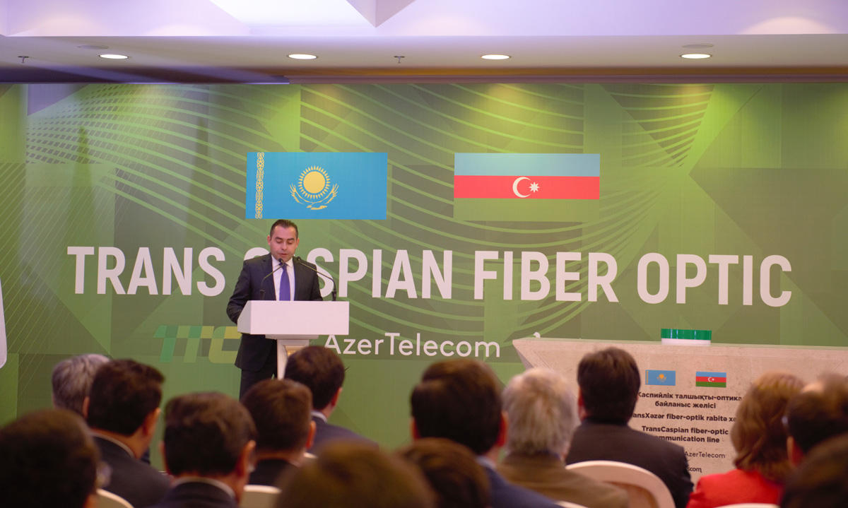 AzerTelecom şirkətinin iştirakı ilə TransCaspian Fiber Optic layihəsi üzrə Qazaxıstanda işlərin başlanmasına dair tədbir keçirilib (FOTO) - Gallery Image