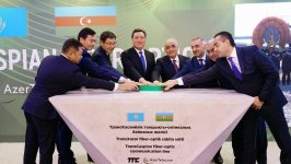 AzerTelecom şirkətinin iştirakı ilə TransCaspian Fiber Optic layihəsi üzrə Qazaxıstanda işlərin başlanmasına dair tədbir keçirilib (FOTO) - Gallery Thumbnail