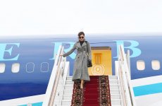 Azerbaijan's First VP Mehriban Aliyeva arrives in Russia for official visit (PHOTO)
