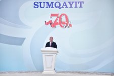 Prezident İlham Əliyev Sumqayıtın 70 illiyinə həsr olunmuş tədbirdə iştirak edib (FOTO) (YENİLƏNİB)
