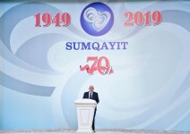 Президент Ильхам Алиев принял участие в мероприятии, посвященном 70-летию Сумгайыта (ФОТО)
