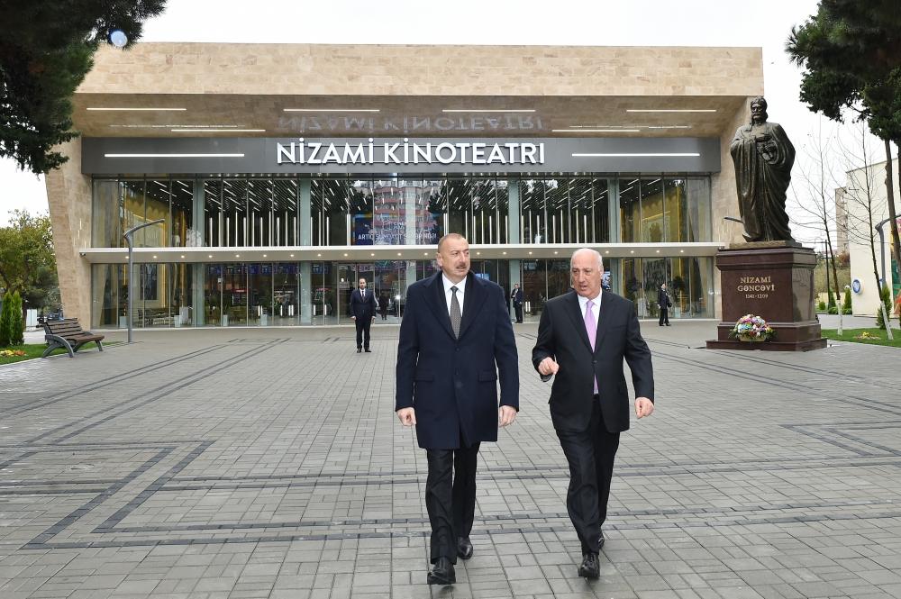 Azerbaijani president inaugurates new building of Nizami cinema in Sumgayit (PHOTO)