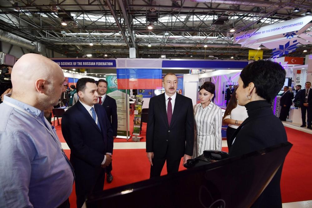 Azerbaijani president with first lady view Bakutel 2019 exhibition (PHOTO)