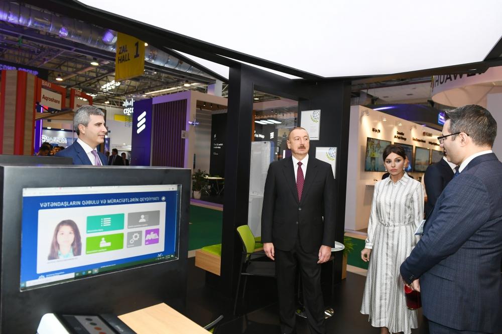 Azerbaijani president with first lady view Bakutel 2019 exhibition (PHOTO)