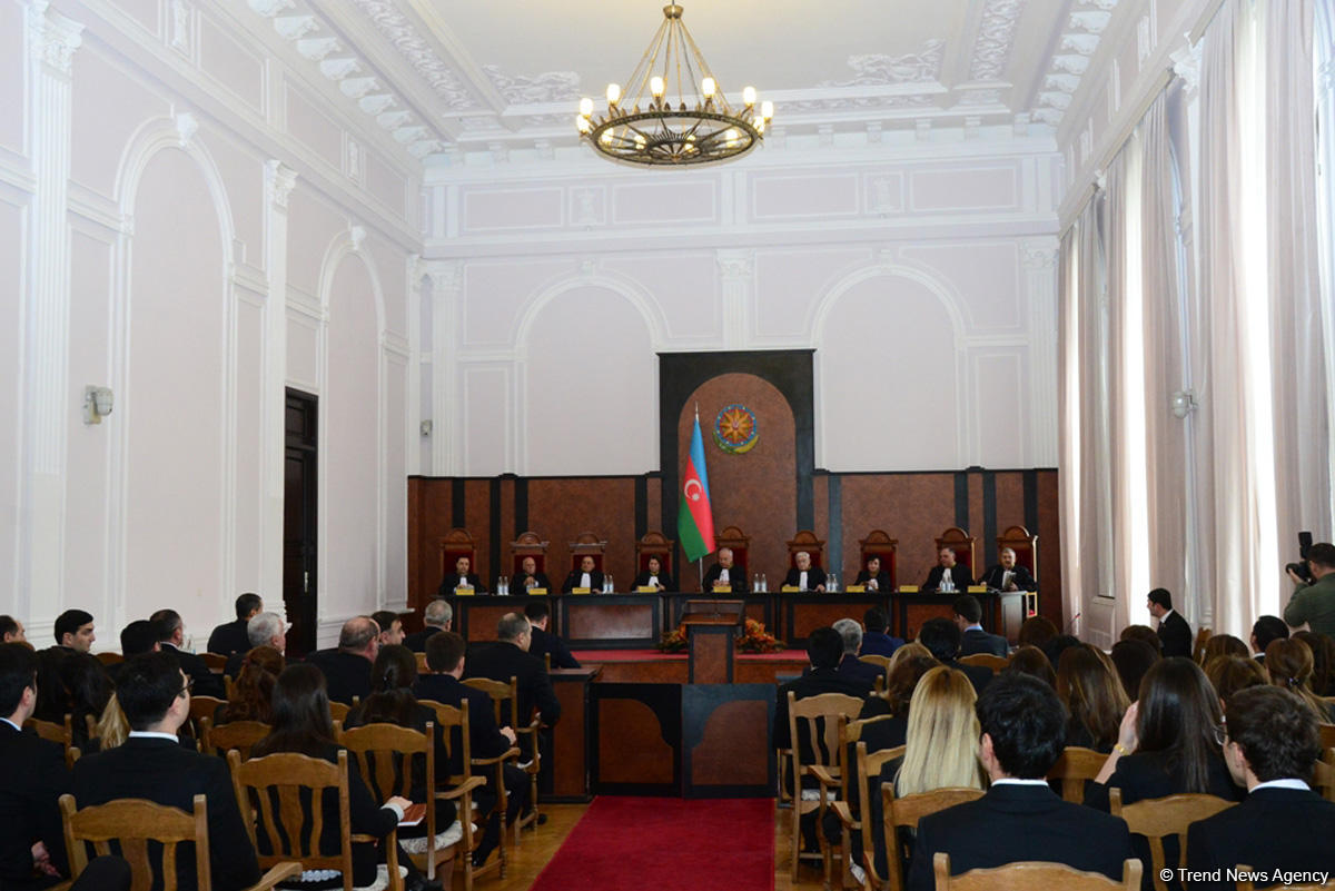 Plenum of Azerbaijan’s Constitutional Court discussing matter related to parliament's dissolution (PHOTO)