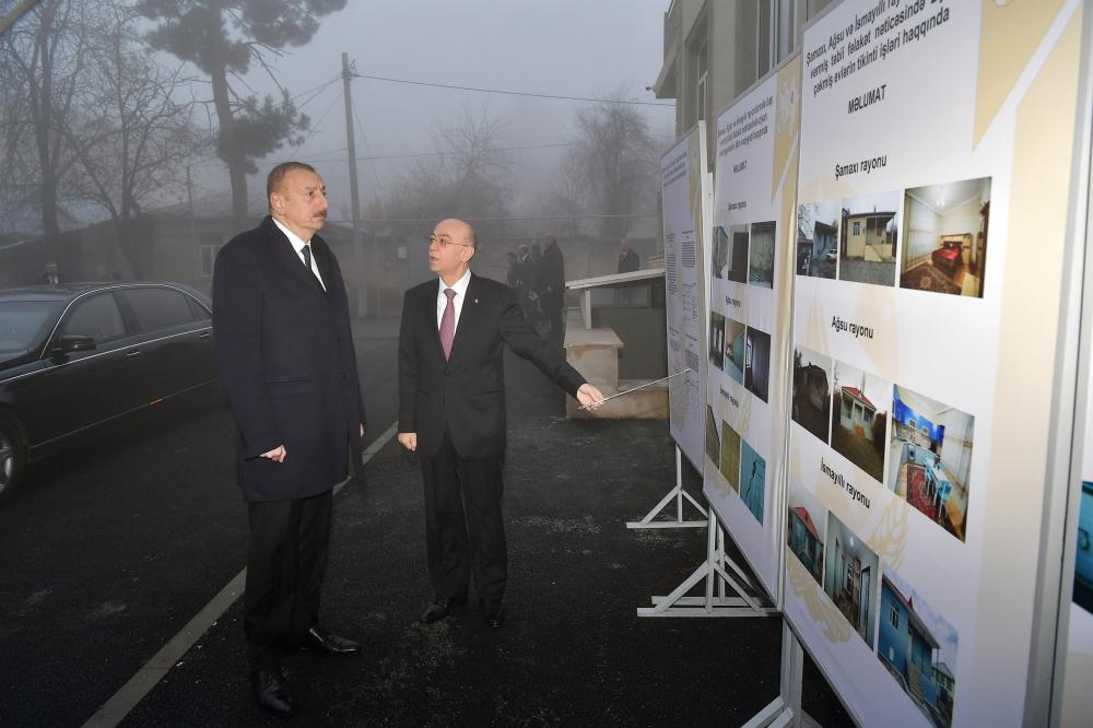 Президент Ильхам Алиев ознакомился с условиями в новом жилом доме для семей, пострадавших в результате землетрясения в Шамахинском районе (ФОТО) (версия 2)