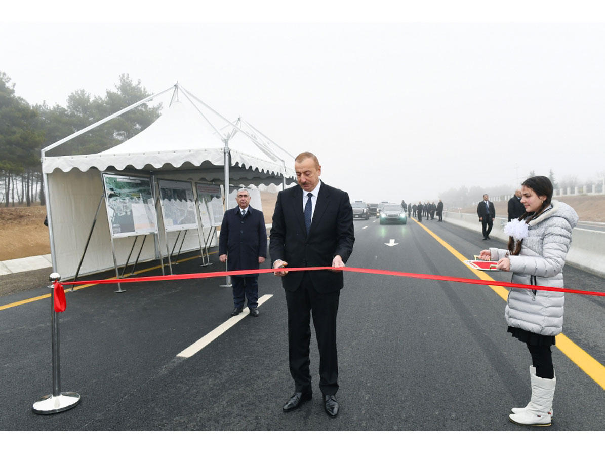 Azerbaijani president inaugurates 101-117th km section of Baku-Shamakhi-Yevlakh highway (PHOTO)
