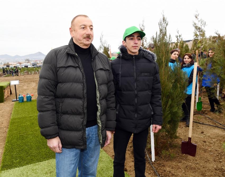Президент Азербайджана Ильхам Алиев и Первая леди Мехрибан Алиева приняли участие в акции по посадке деревьев в Шамахинском районе (ФОТО) (Версия 2)
