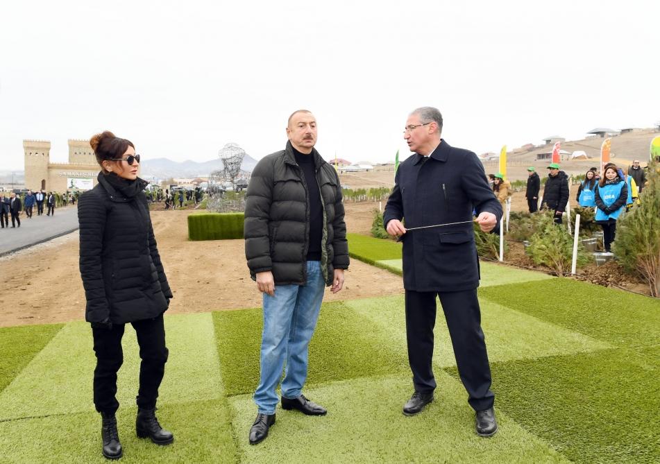 President Ilham Aliyev, First Lady Mehriban Aliyeva attend tree-planting campaign in Shamakhi district (PHOTO)