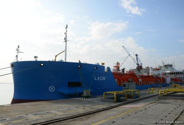 Azerbaijan's Lachin tanker on its first voyage, en route to Kulevi port