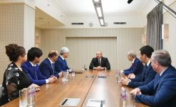 Президент Ильхам Алиев встретился в Санкт-Петербурге с руководителями организаций диаспоры Азербайджана (ФОТО)