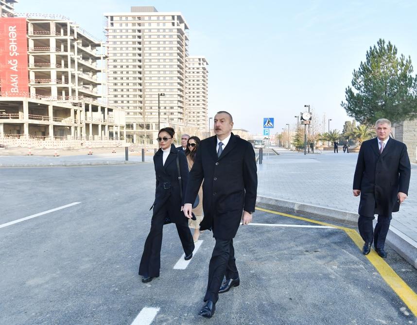 President Ilham Aliyev attended opening of Central Boulevard Street in Baku White City (PHOTO)
