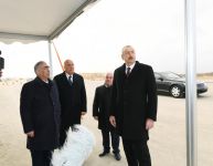 President Ilham Aliyev views construction at Baku-Guba-Russia state border highway (PHOTO)