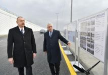 Президент Ильхам Алиев принял участие в открытии автомобильного туннеля в поселке Пиршаги (ФОТО)