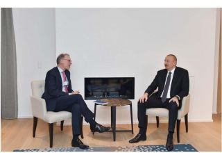 President Ilham Aliyev meets Carlsberg Group CEO in Davos (PHOTO)