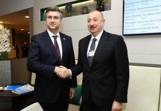 Президент Ильхам Алиев встретился в Давосе с министром иностранных дел Хорватии