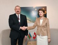 President Ilham Aliyev met with Swiss President Simonetta Sommaruga in Davos (PHOTO)