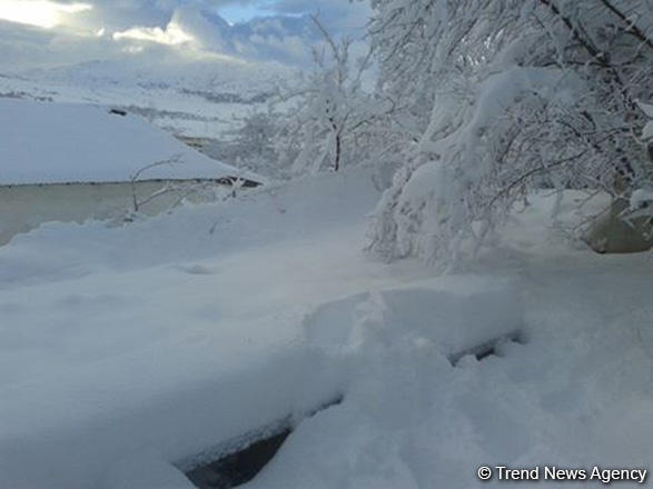В большинстве районов Азербайджана выпал снег