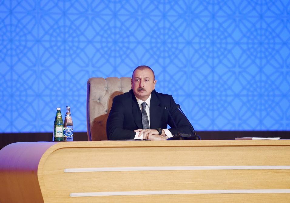 President Aliyev attends conference on results of first year implementation of State Program on socio-economic development of regions in 2019-2023 (PHOTO)