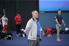 Podium training of gymnasts underway on eve of World Cup in Trampoline and Tumbling in Baku (PHOTO)