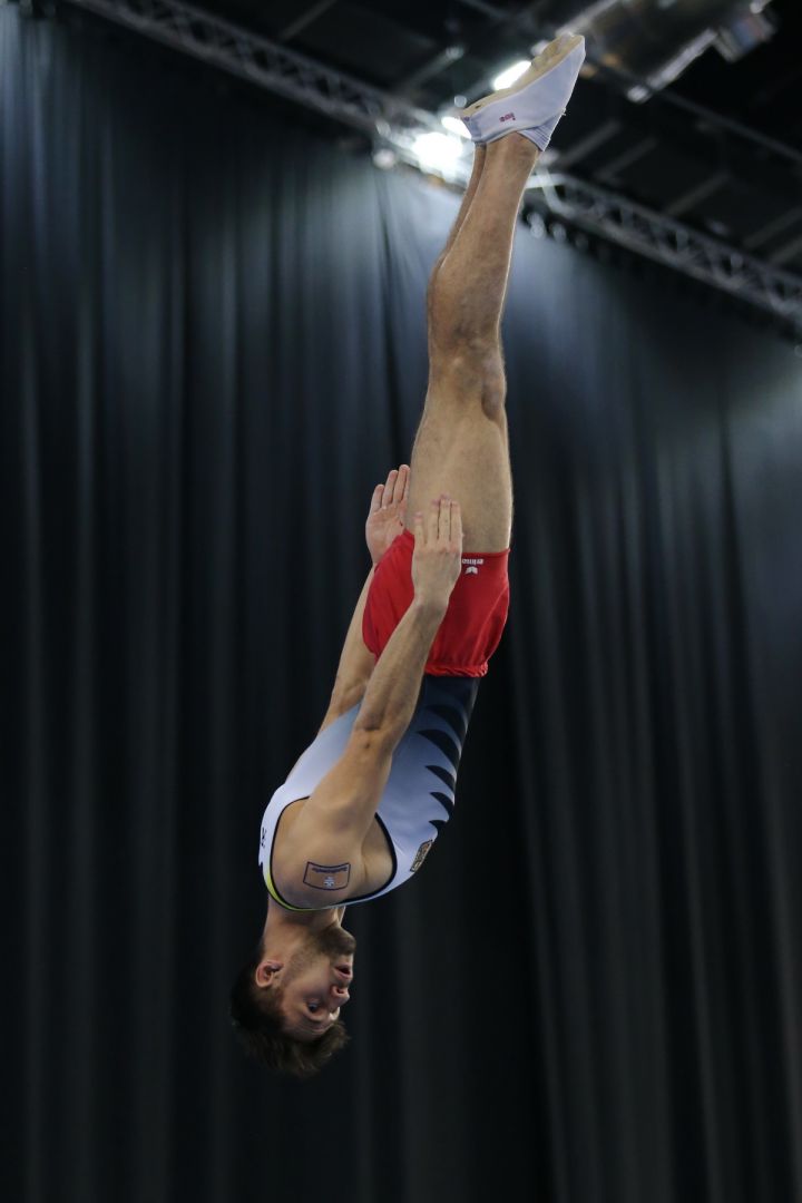 Podium training of gymnasts underway on eve of World Cup in Trampoline and Tumbling in Baku (PHOTO)