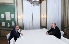 Azerbaijani President Ilham Aliyev had meeting with Armenian Prime Minister Nikol Pashinyan in Munich (PHOTO)