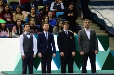 Baku hosts awarding ceremony for winners of synchronized trampoline program at FIG World Cup in Trampoline Gymnastics & Tumbling (PHOTO)