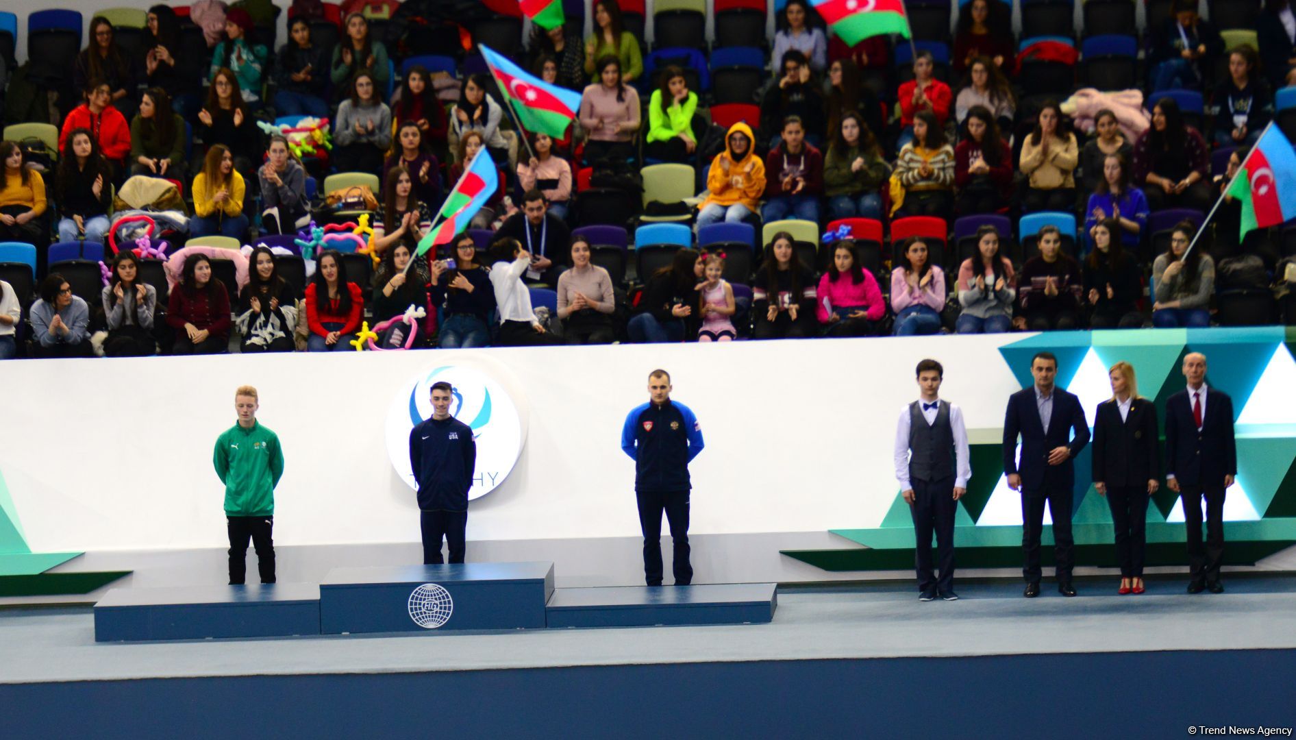 Baku hosts awarding ceremony for winners of individual tumbling program at FIG World Cup in Trampoline Gymnastics & Tumbling (PHOTO)