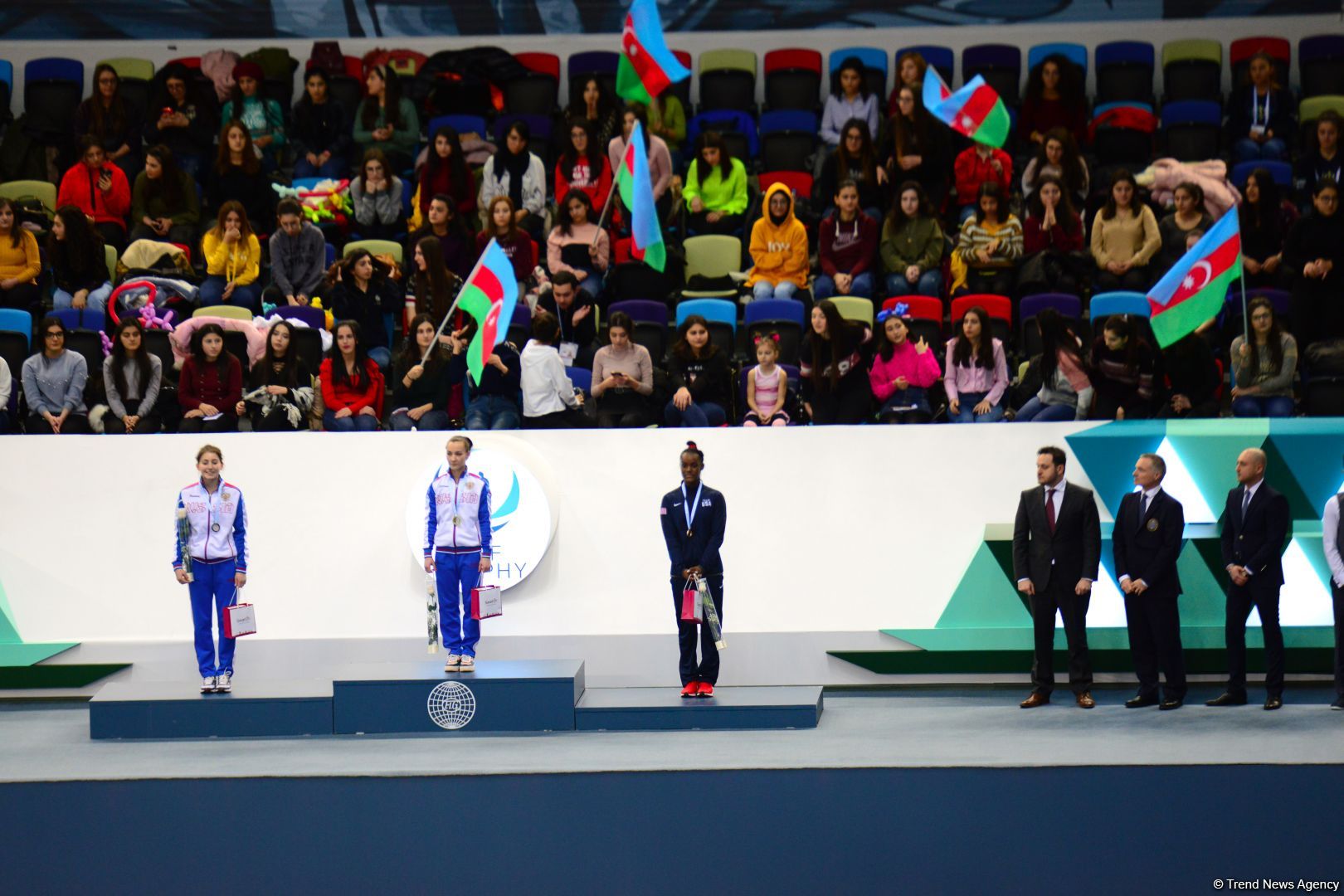 Baku hosts awarding ceremony for winners of individual tumbling program at FIG World Cup in Trampoline Gymnastics & Tumbling (PHOTO)