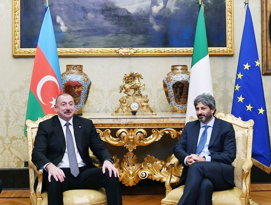 Prezident İlham Əliyev İtaliya Deputatlar Palatasının sədri ilə görüşüb
