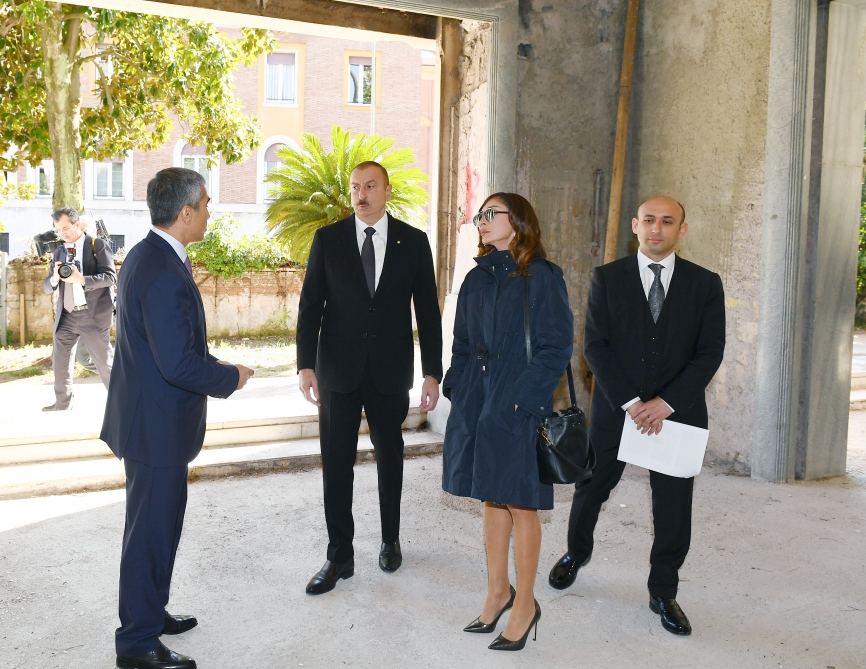 President Ilham Aliyev viewed building designed to host Azerbaijan Culture Center in Rome (PHOTO)